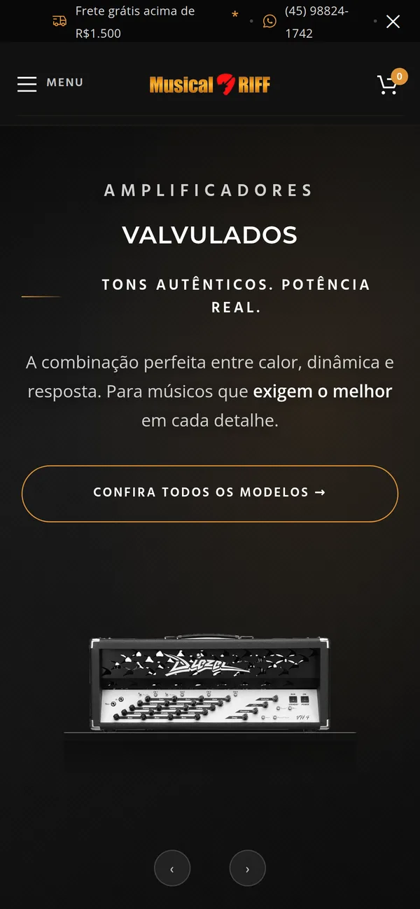 Loja virtual de Musical Riff no celular
